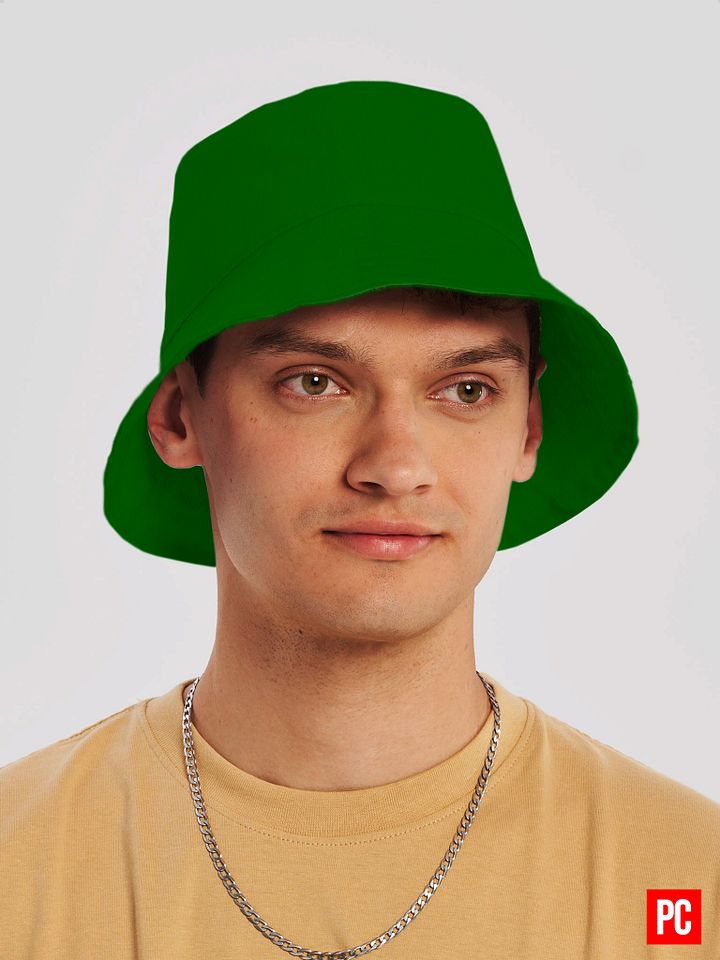 Plain Color Dark Green Bucket Hat product image (1)
