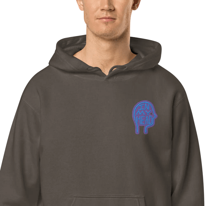 In My Head (L.C. violet design) embroidered pigment hoodie product image (1)