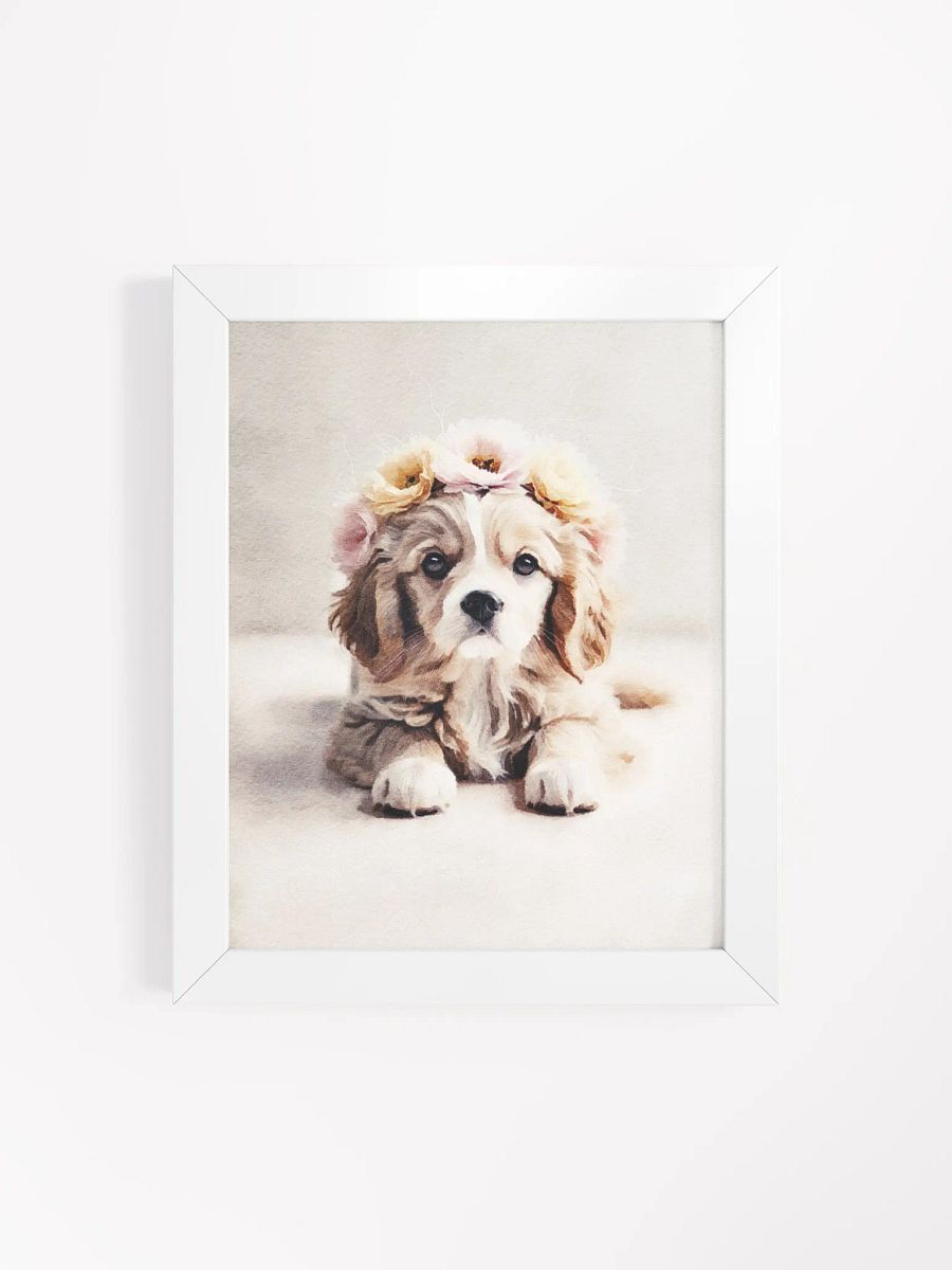 Floral Crowned Puppy - Framed Matte Poster product image (112)