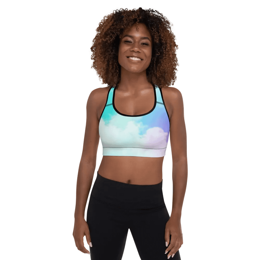 Blur cloud rainbow Design Padded Sports Bra - v2 product image (7)