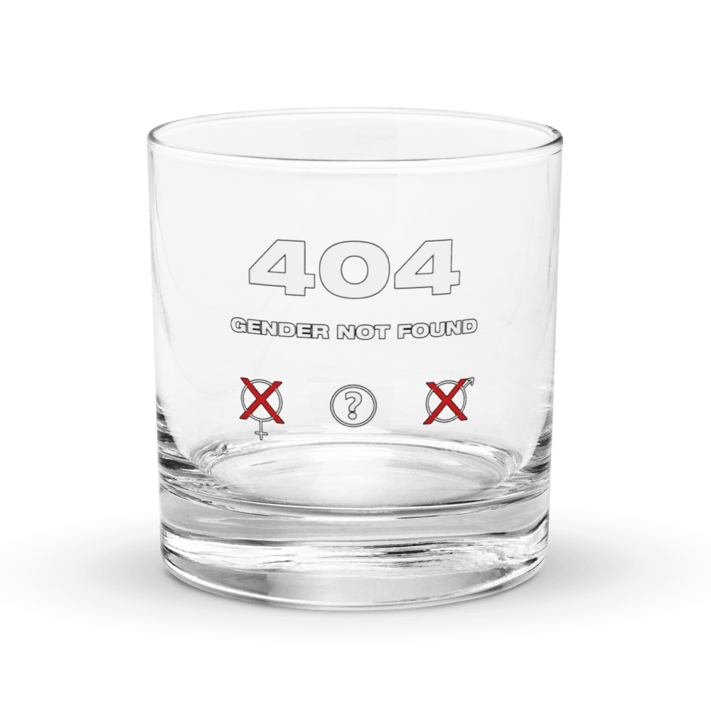 404 Gender Not Found Rocks Glass product image (1)