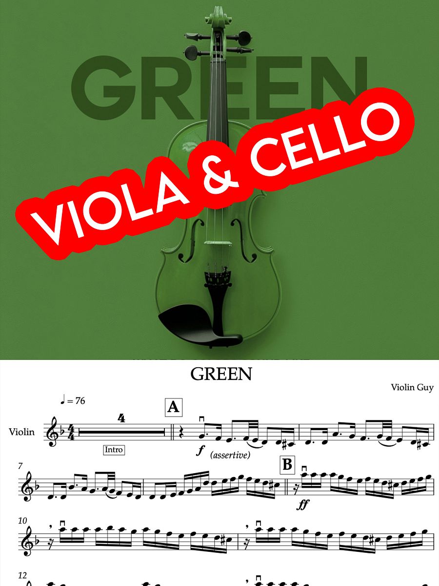 GREEN - Viola & BASS Clef Sheet Music product image (1)