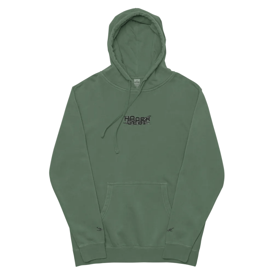 Pigment Dyed Hoodie - Embroidered - Black HApex Gear White Logo product image (11)
