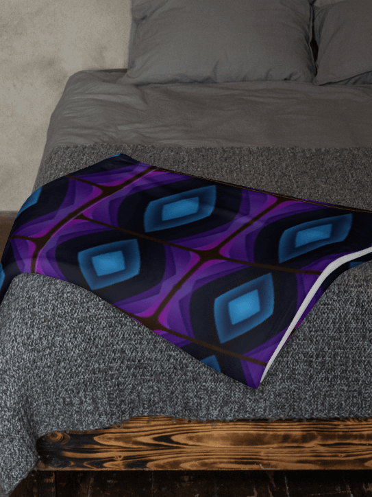 Purple & Blue Diamond Throw Blanket – Modern Geometric Comfort product image (2)