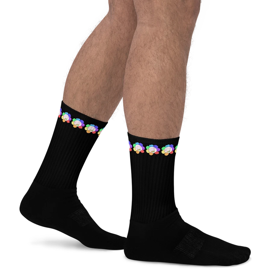 Black Flower Stripe Socks product image (21)