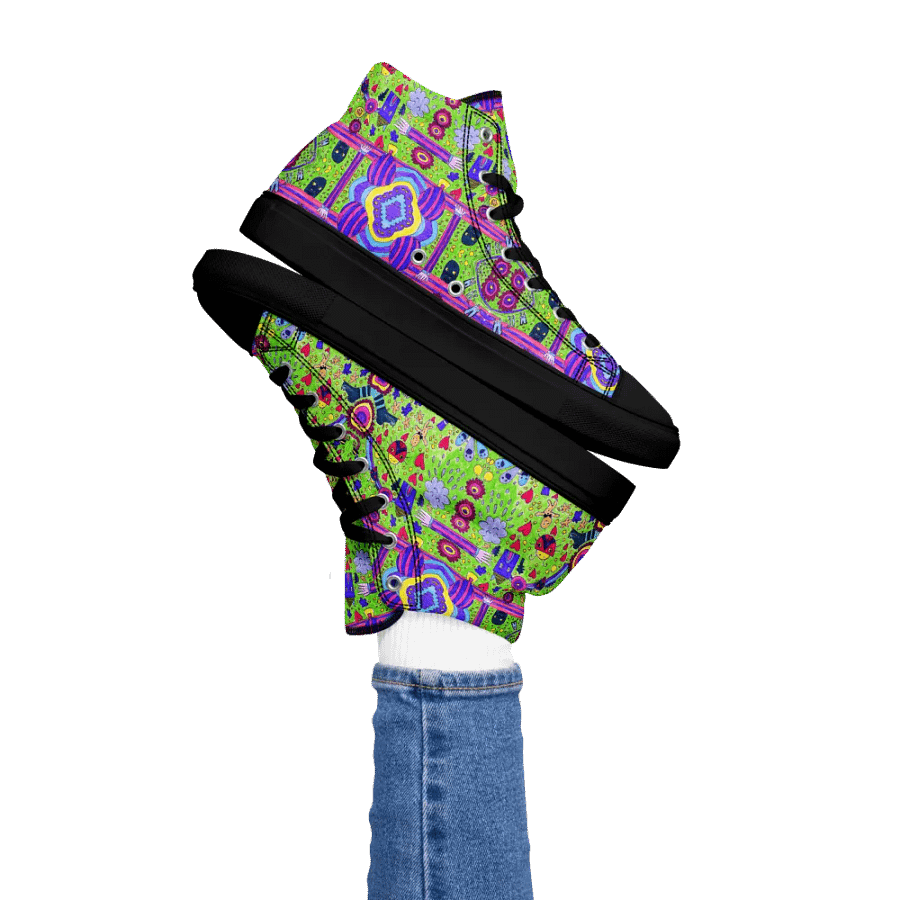Abstract Doodle Life Ladies High Top Canvas Shoes product image (4)