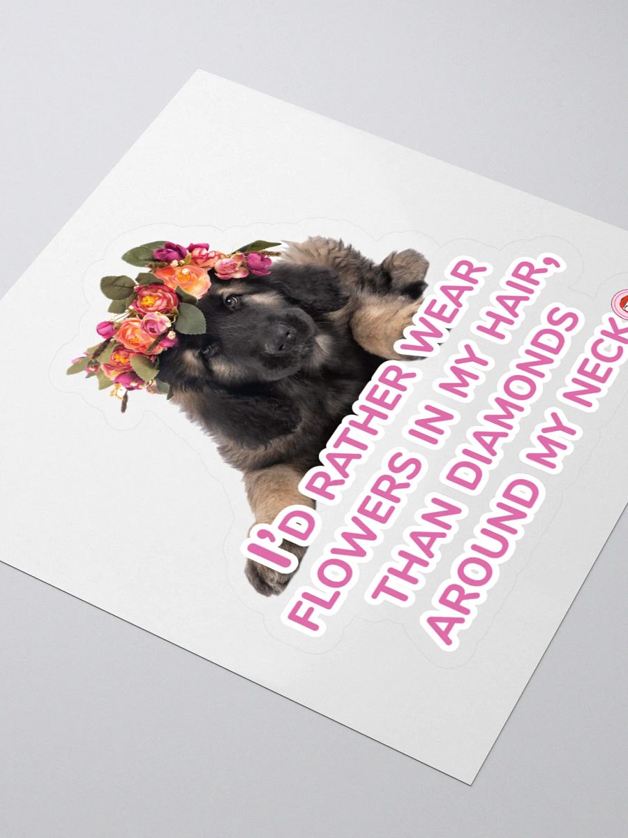 Floral Pup Kiss Cut Stickers - 