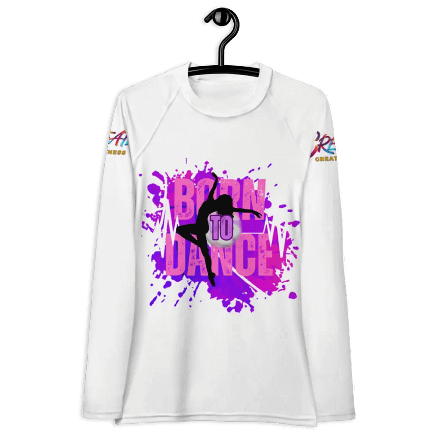 Born to Dance Her Silhouette Vibrant Splatter Rash Guard product image (12)