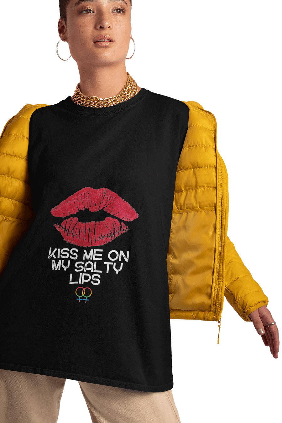 LGBTQ+ T-Shirt - Kiss Me On My Salty Lips (dark) product image (7)
