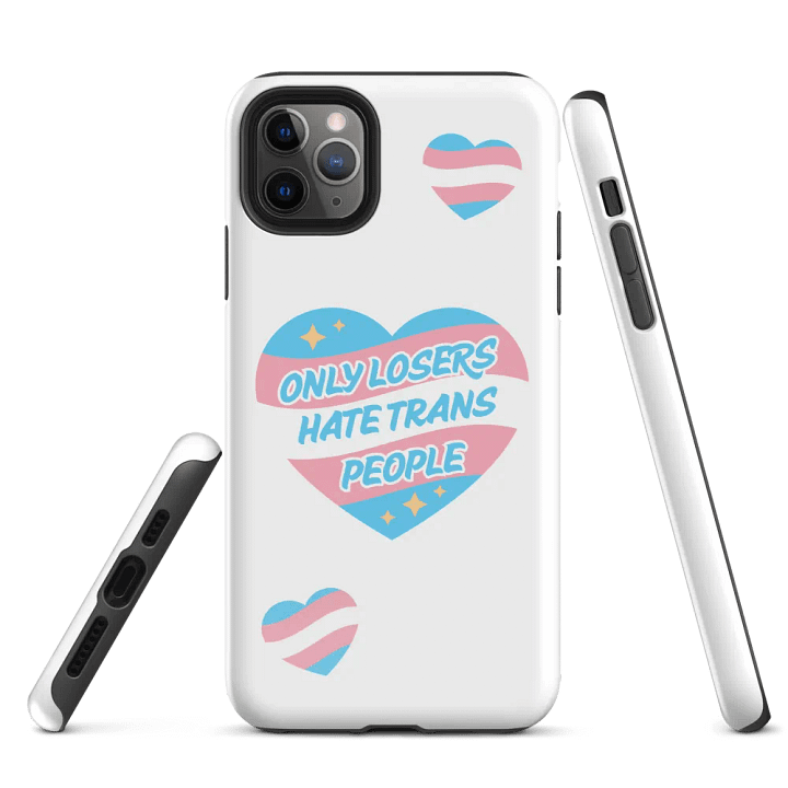 ONLY LOSERS HATE TRANS PEOPLE iPHONE CASE product image (1)