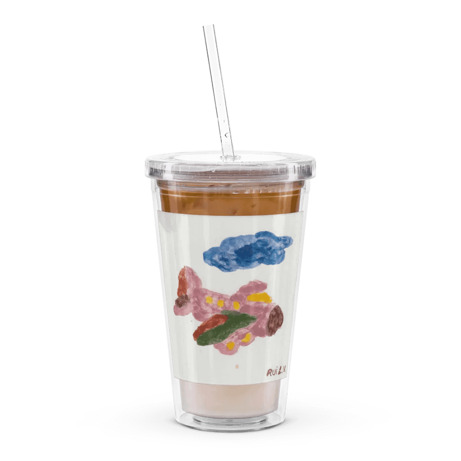 Kid Airplane (Double Wall Clear Plastic Tumbler 16 oz) product image (8)