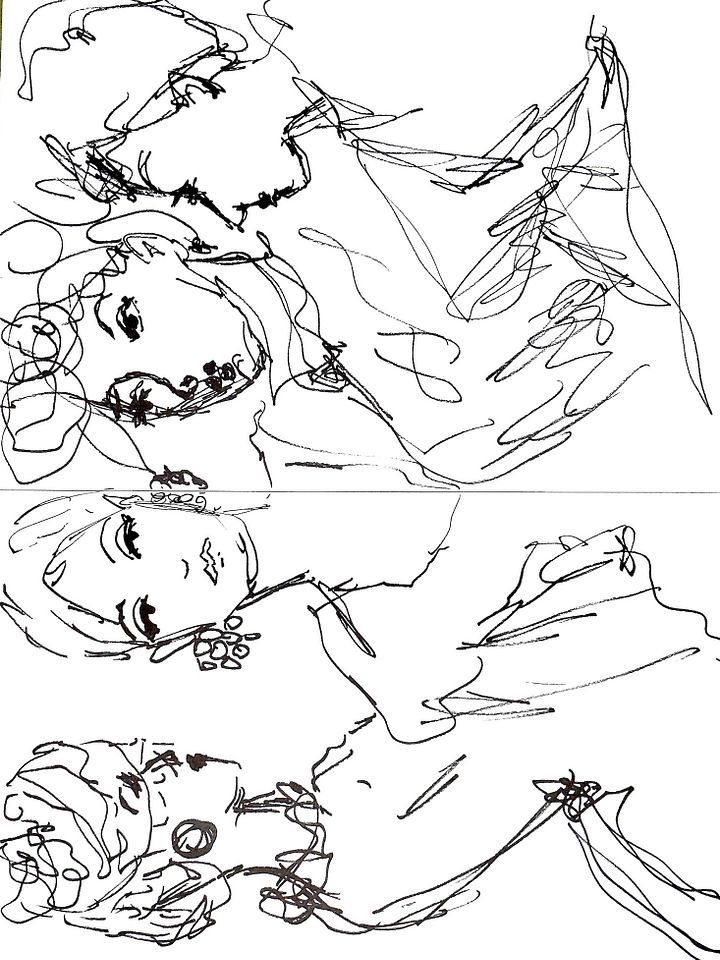 Elegant Ladies - Sketch for Tracing & Colouring product image (1)