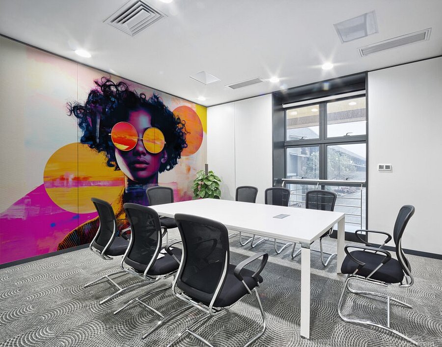 Neon Pop Art Portrait with Sunset Sunglasses – Vibrant Contemporary Print product image (6)