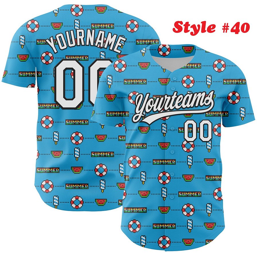 Authentic Baseball Jersey, Custom Baseball Jersey, Personalized Sport Jersey, Colorful, Number, 3D Cute, Gift For Kid product image (188)