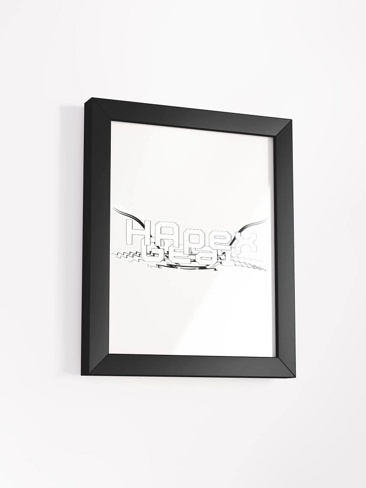 Framed - High-Quality Matte Poster - Embroidered - White HApex Gear Black Logo product image (2)