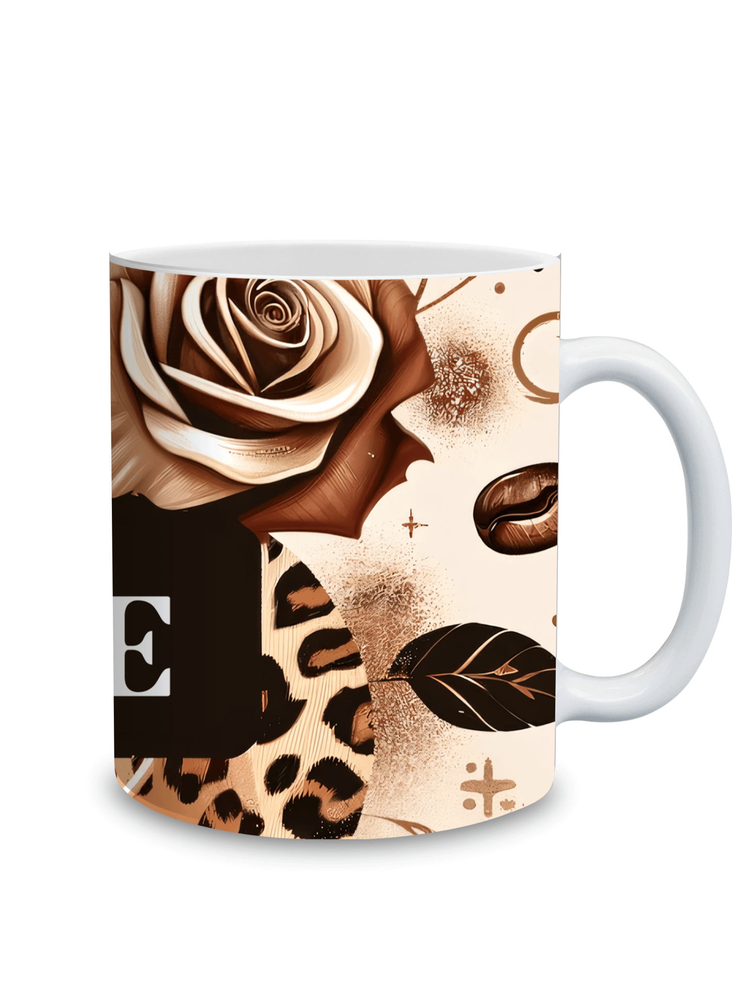 Today's Vibe Lots of Coffee 11oz Mug – Stylish Coffee-Themed Ceramic Cup with Chic Leopard and Floral Design – Perfect Gift for Coffee Lovers product image (3)
