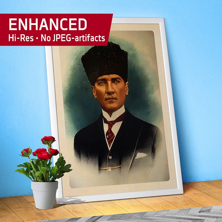 Mustafa Kemal Atatürk photo poster with border, 1920s — Turkey poster product image (1)