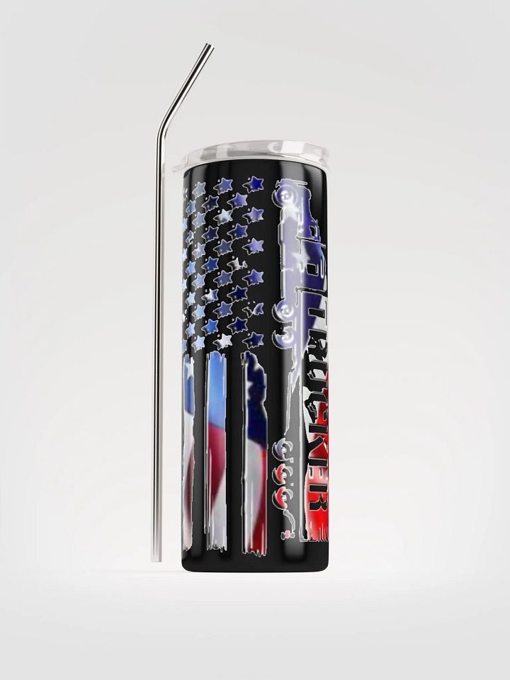 Patriotic Trucker Stainless Steel Tumbler product image (1)