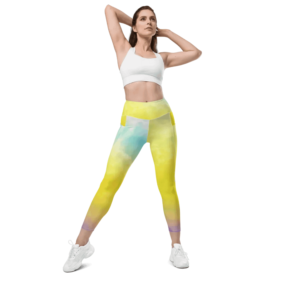 Blur cloud rainbow Design Leggings with Pocket - V9 product image (6)