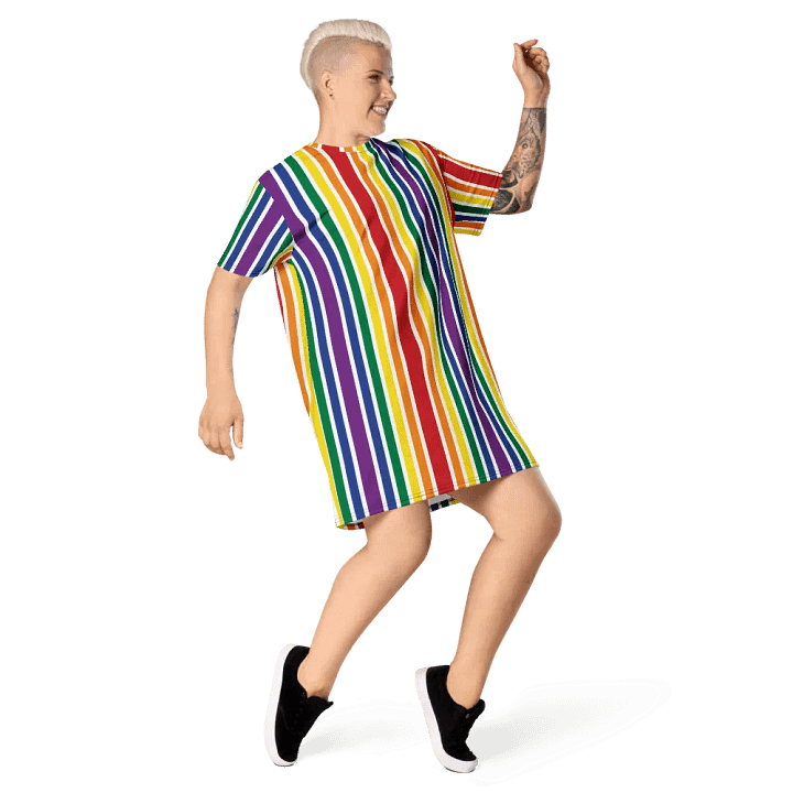 Rainbow Stripe T Shirt Dress product image (1)