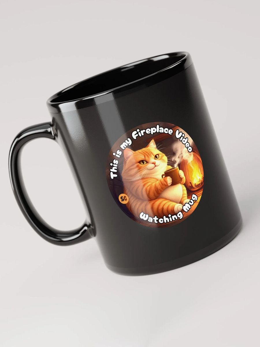 Cozy Cat - This is my Fireplace Watching Mug | Black Glossy Mug product image (5)