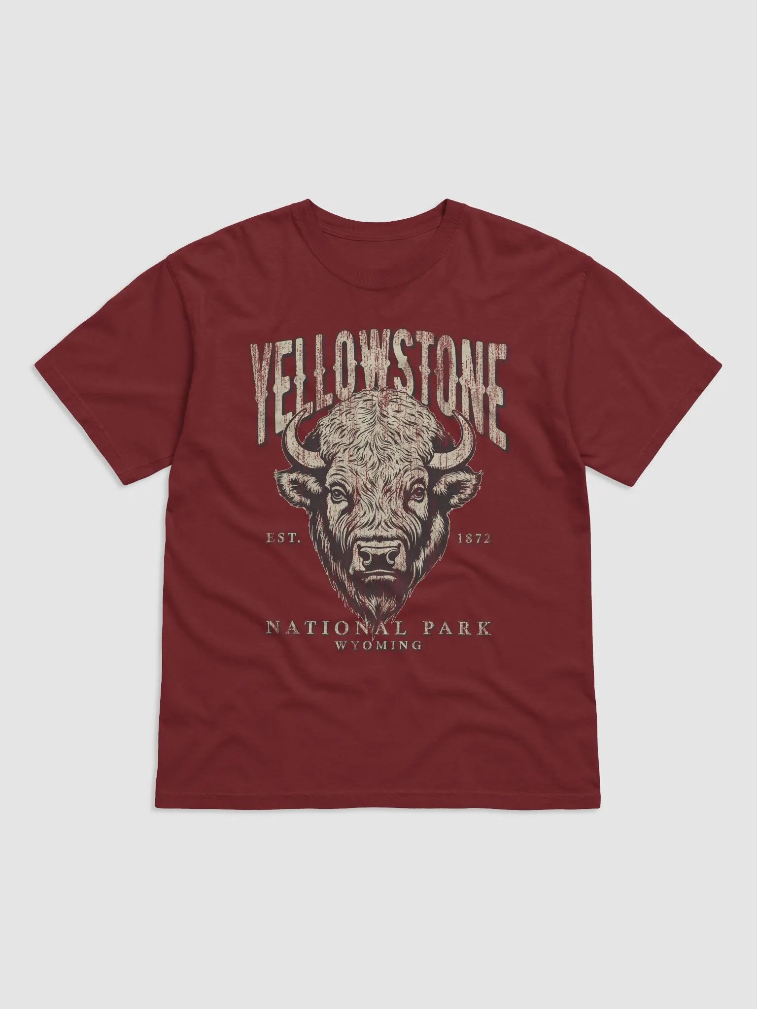 Yellowstone National Park, Wyoming Tee | Vintage-Style Grunge Western Shirt with a Bison's Head product image (12)