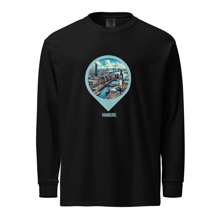 Cityscape Pin Artistic Long Sleeve Shirt | AI Design: Hamburg, Deutschland product image (1)