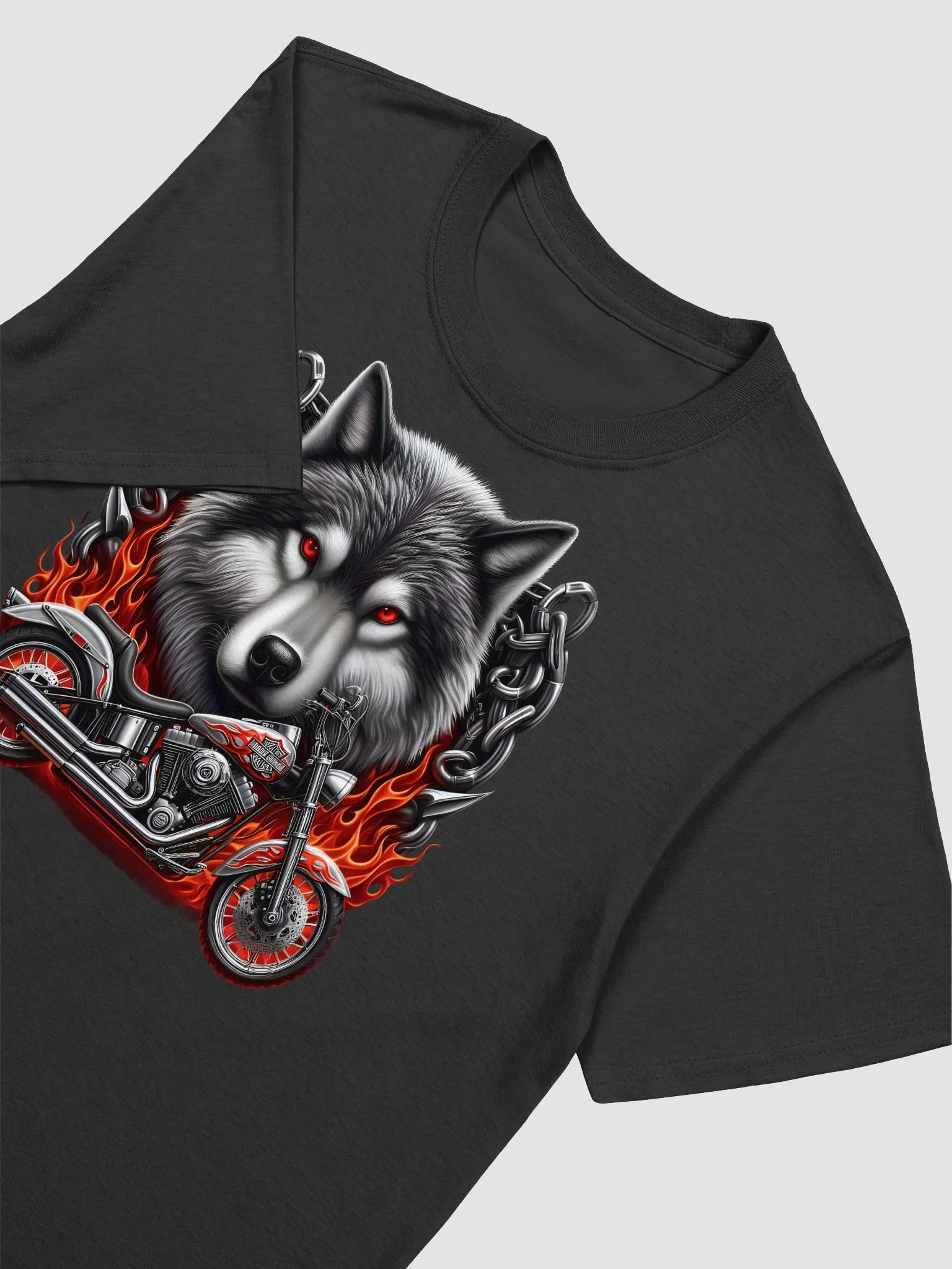 Raging Wolf Motorcycle Unisex T-Shirt #46 product image (3)