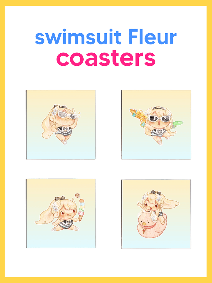 ☀︎ swimsuit Fleur acrylic coasters - PREORDER ☀︎ product image (1)