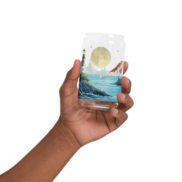 Celestial Mouse Stargazing Bliss Glass Can | 16 oz Magical Night Sky Drinkware product image (2)