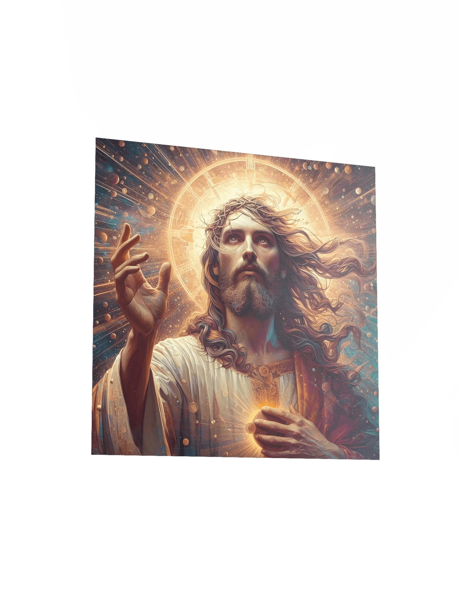 Jesus Christ Cosmic Radiance Wall Art | Epic Christ Art Canvas Print for Home & Sacred Spaces product image (12)
