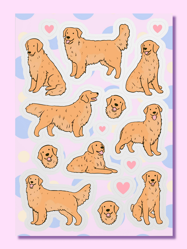 Golden Retriever Love Sticker Sheet product image (1)