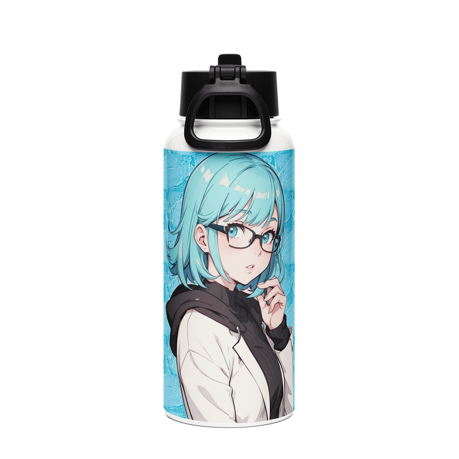(Aqua WAIFU) K Stainless Steel Water Bottle with a Straw Lid product image (2)