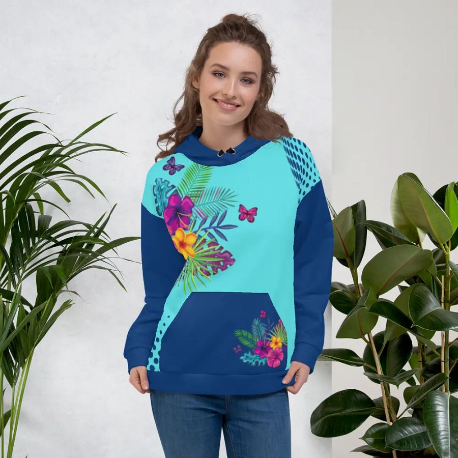 Blue Floral Hoodie product image (6)