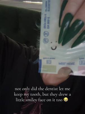 Covering the tooth to not creep anyone out but HOW SWEET 😭 