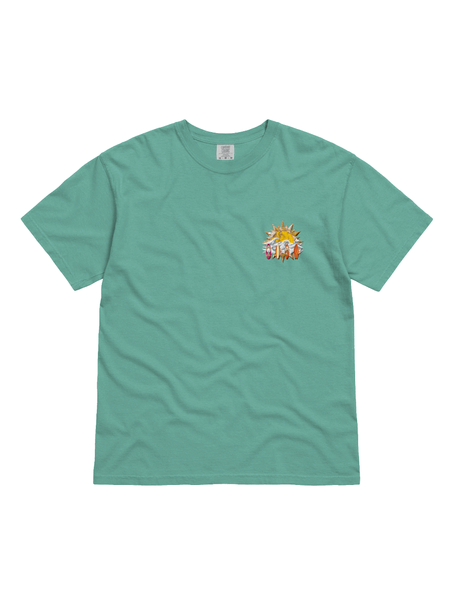 Retro Sun & Surfboards – Vintage Ocean Waves Summer Embroidered Design Tee product image (77)