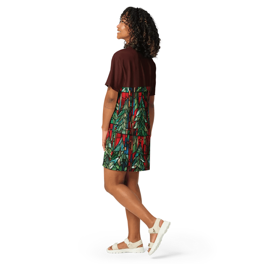 Stained Glass Christmas Tree T-Shirt Dress product image (11)