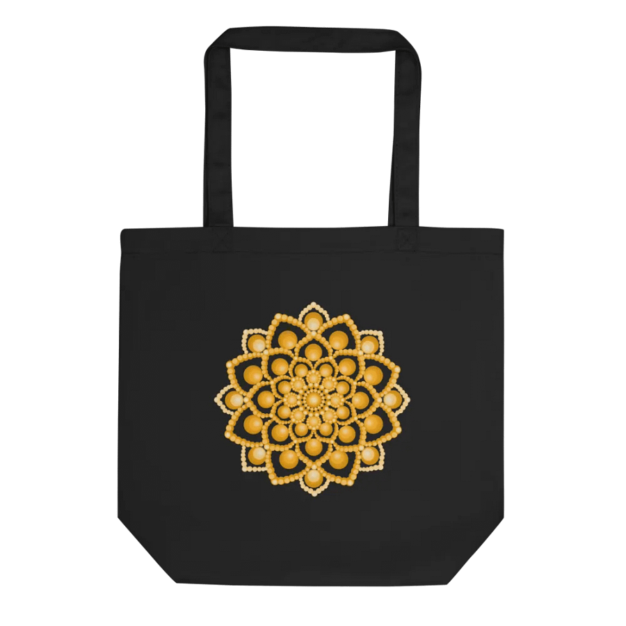 Orange Flower Mandala Organic Eco-Friendly Tote Bag product image (3)