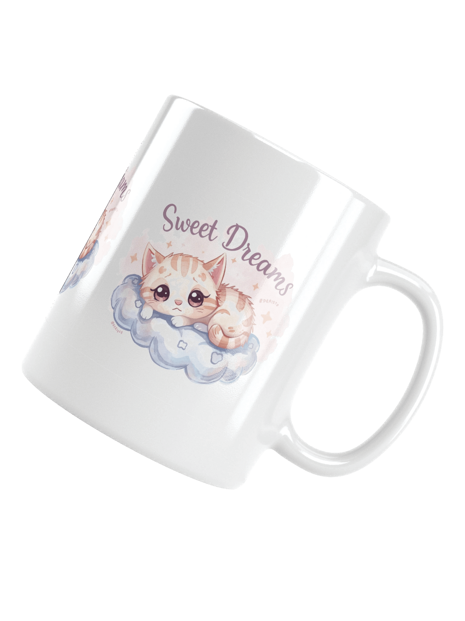 The "Sweet Dreams" Kawaii Cat Mug - Pastel Watercolor Design product image (14)