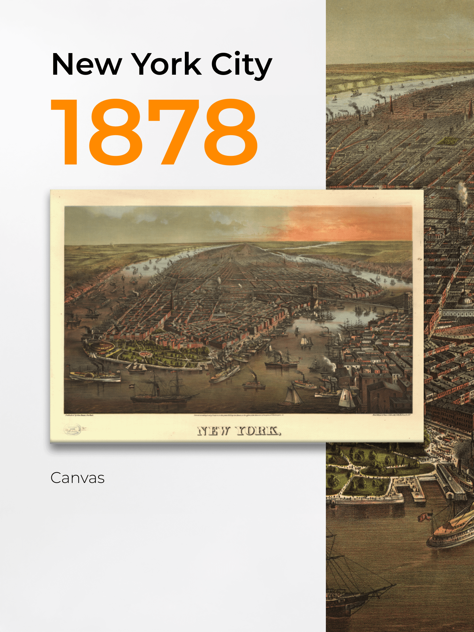 New York City 1878 (Canvas Print) product image (1)