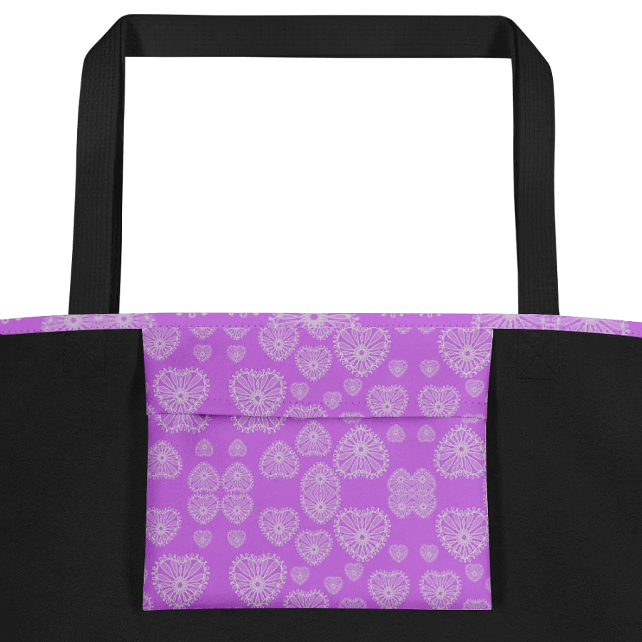 Lilac Love Heart Tote Bag product image (2)