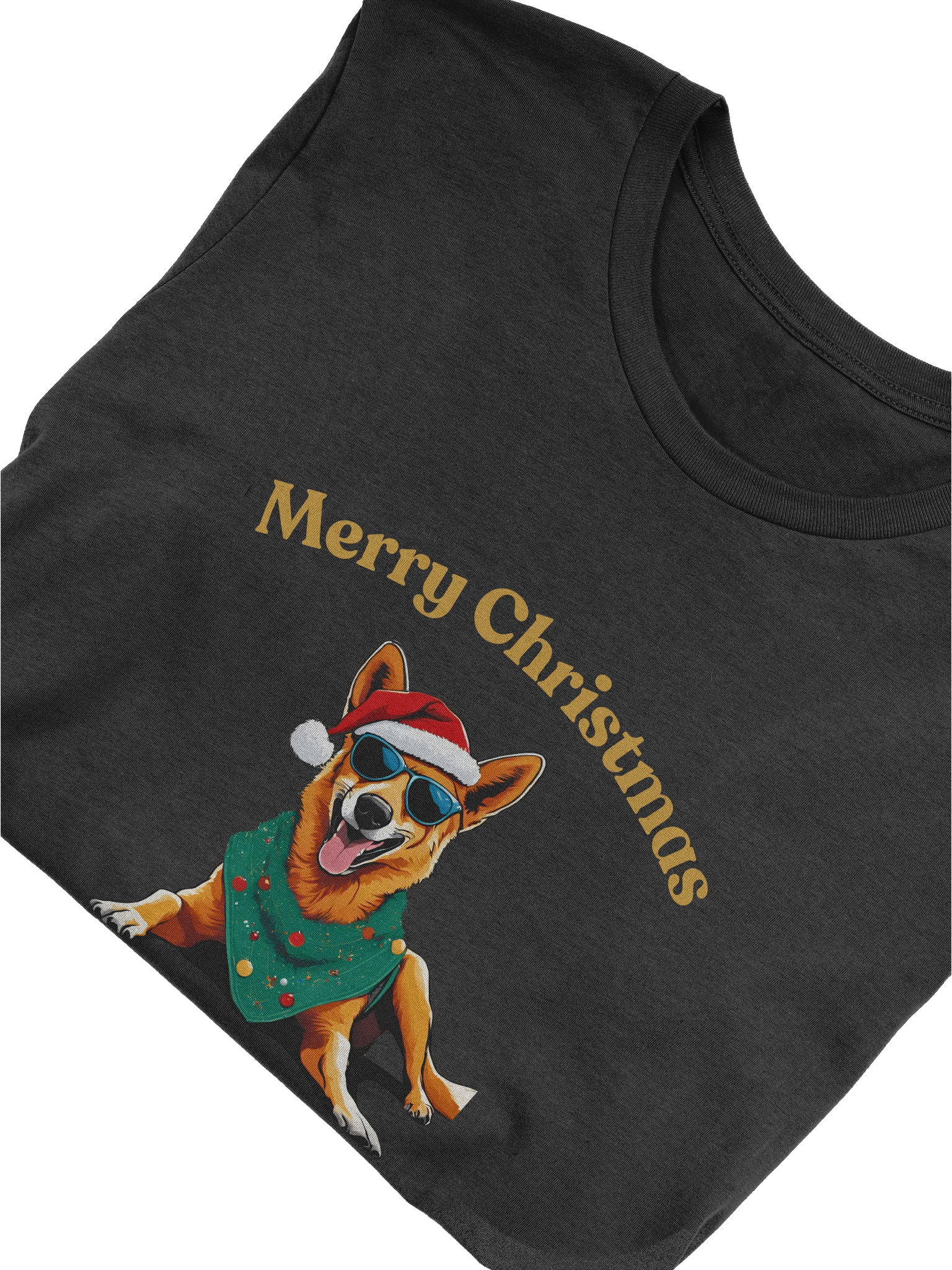 Festive Dingo Merry Christmas T-Shirt - Gold product image (5)