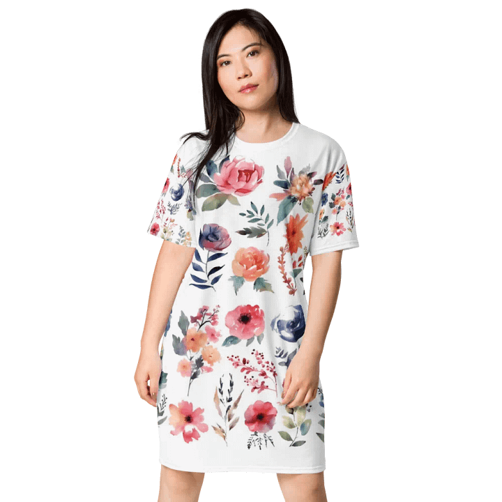 T-Shirt Dress Colorful Roses product image (1)