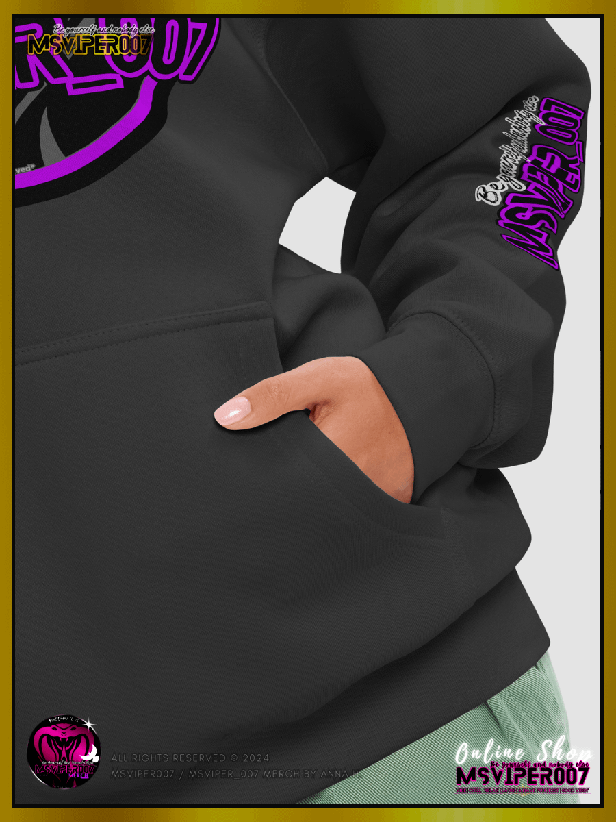 Hoodie - "MsViper_007™ Brand Classic" [purple/blk emblem] - Streetwear/Active Hoodie By Anna H. product image (8)