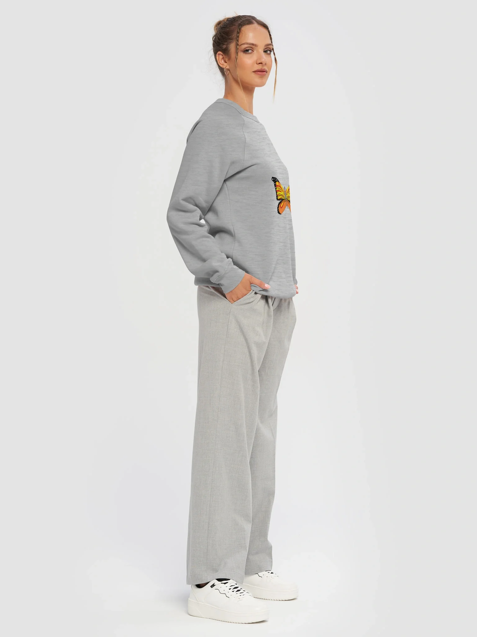 Vibrant Wings Butterfly Unisex Raglan Sweatshirt product image (6)