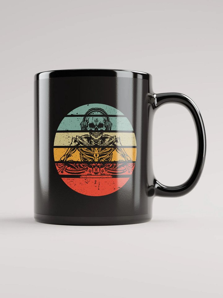 Retro DJ Skeleton Black Mug product image (1)