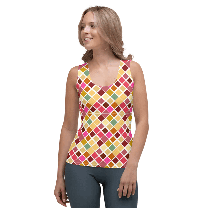 Colorful Square Pattern Design Tank Top - Ver 2 product image (1)