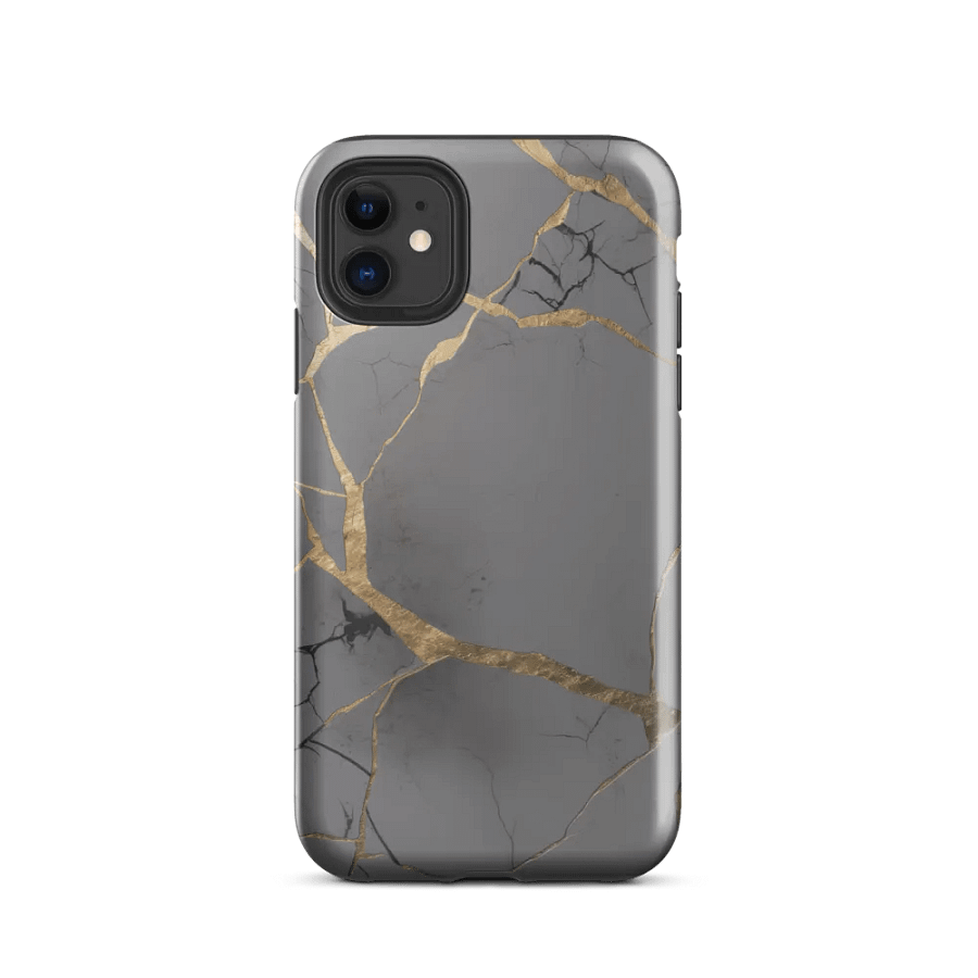 Grey & Gold Kintsugi Tough iPhone Case product image (47)