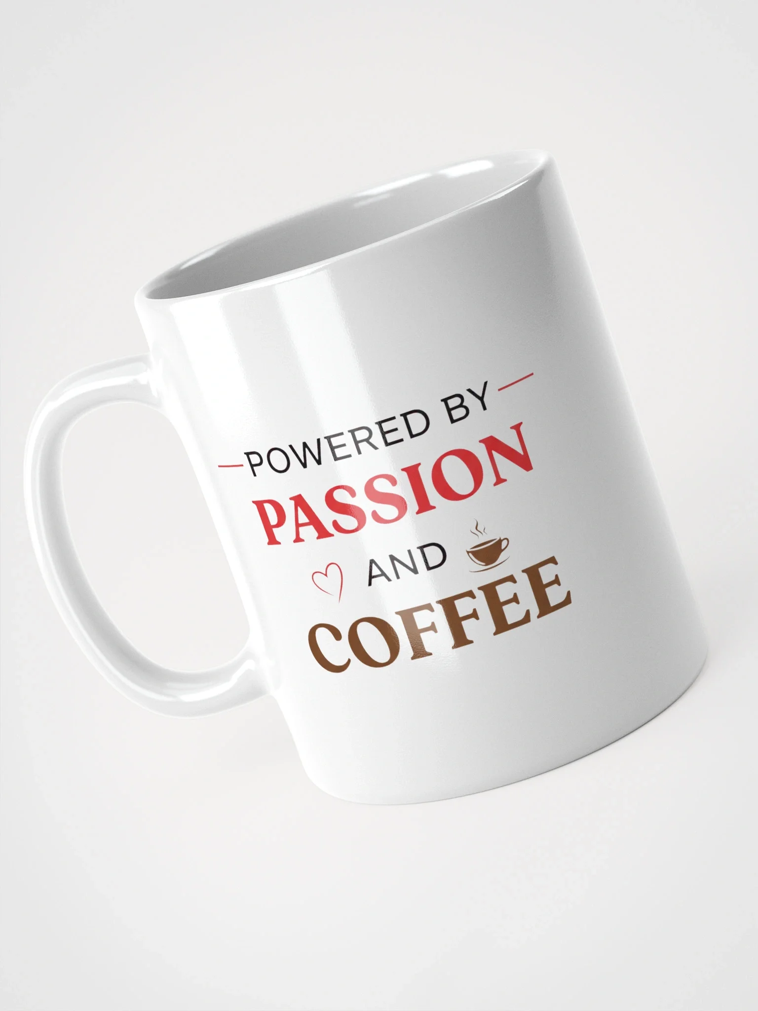 Powered by Passion (And Coffee) Mug – Motivational Coffee Cup for Work & Creativity Lovers product image (4)