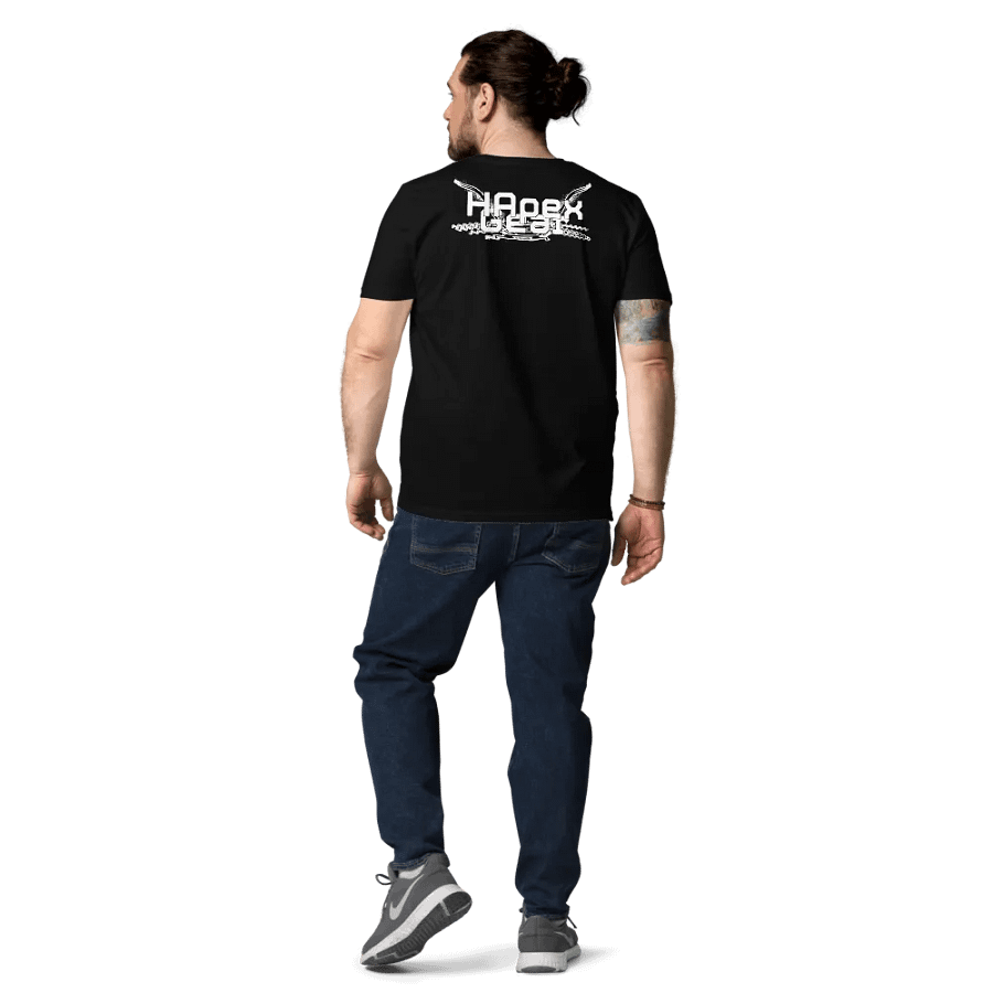 Adrian - Embroidered - Organic Cotton T-Shirt - White HApex Gear Black Logo product image (11)